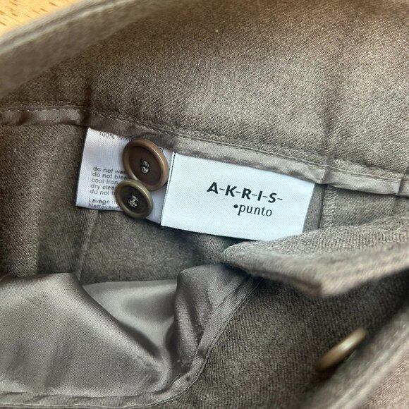 AKRIS Punto Women's Wool Pants Taupe Grey sz 8 Old Money Office Straight Leg - Picture 2 of 3